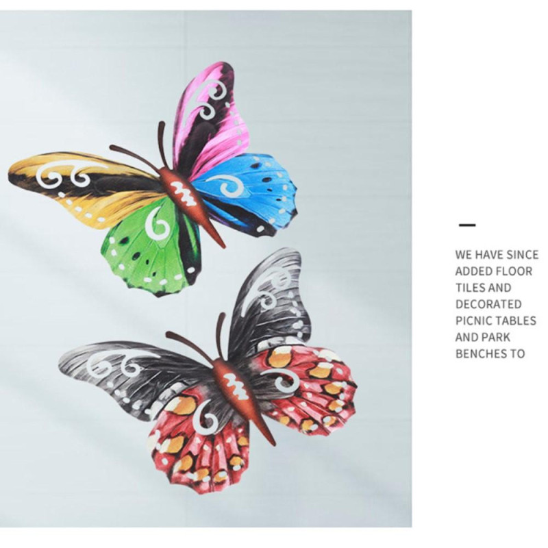 Art 3D Butterfly Wall Hanging Decor Garden Yard Home Ornament - Blue