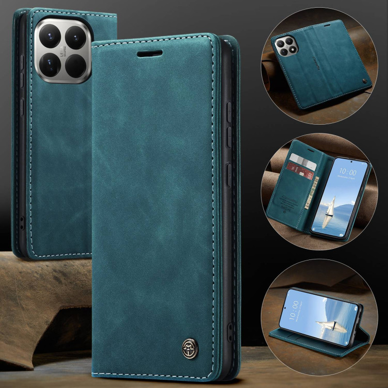 CASEME Retro Wallet Case for Xiaomi 15T Pro - Blå