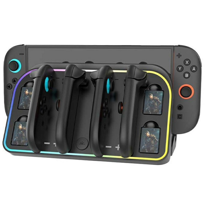 Yhteensopiva Nintendo Switch 2 -seinäkiinnitettävän Joycon-lataustelakan RGB-valon kanssa