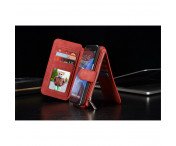 CASEME Samsung Galaxy S7 Edge Retro läder plånboksfodral Röd