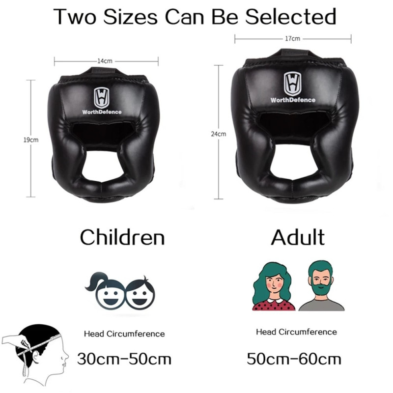 WOSWEIR Boxning Huvudskydd Ansiktsskydd Träning Sparring Säkerhet - Röd Large