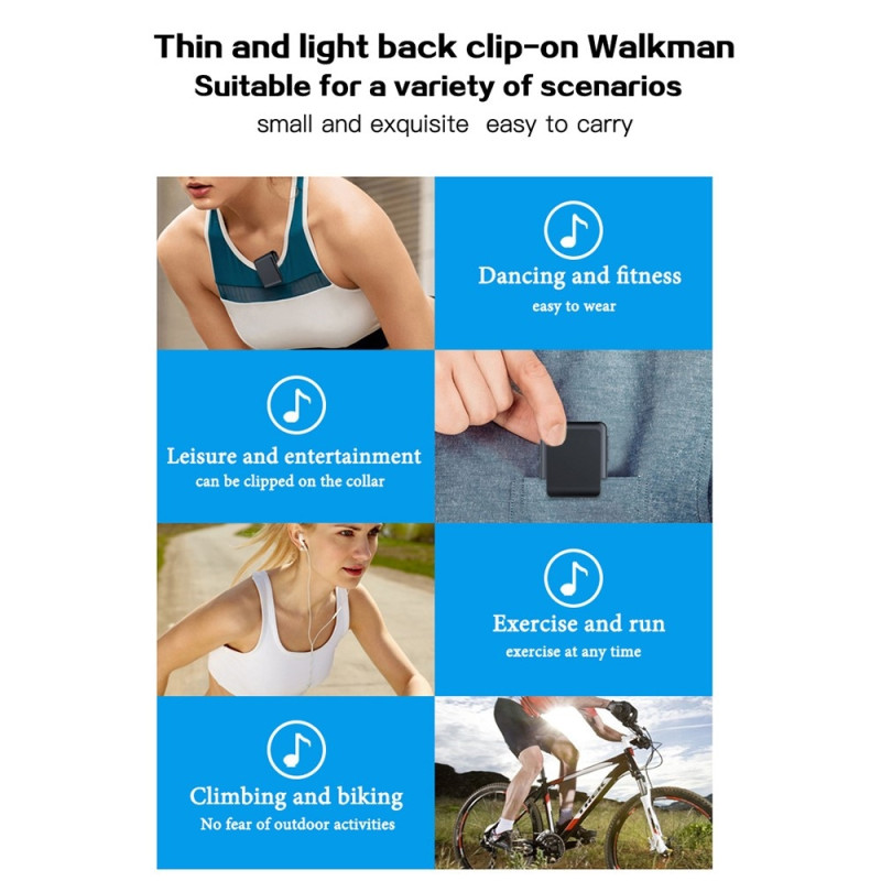 MROBO A7 MP4-spelare 2,0 tums TFT-färgskärm bärbar musikspelare, 16 GB minne