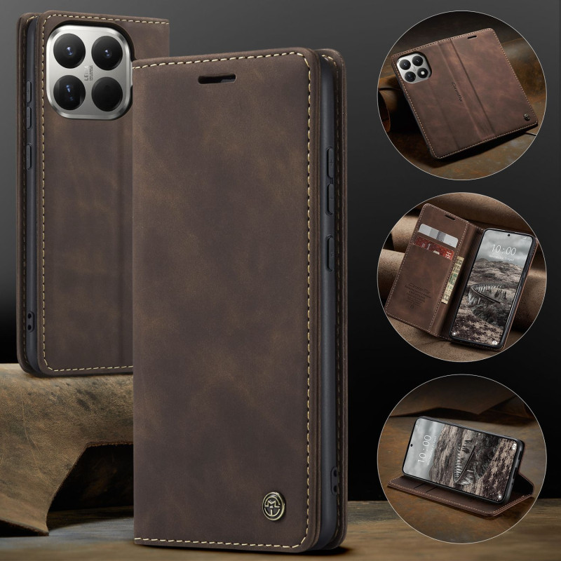 CASEME Retro Wallet Case for Xiaomi 15T Pro - Coffee