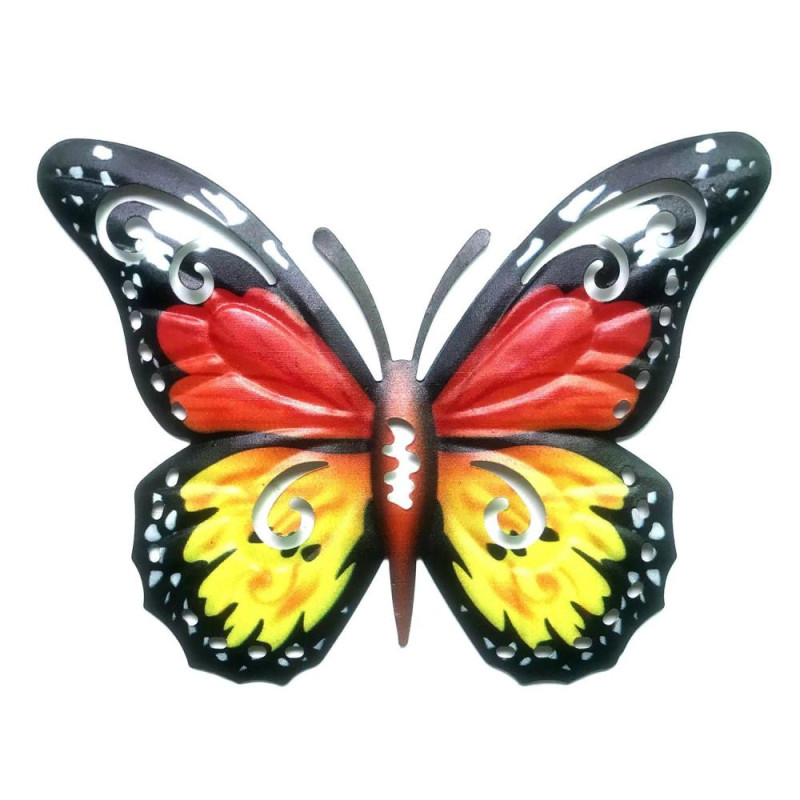 Art 3D Butterfly Wall Hanging Decor Garden Yard Home Ornament - Punainen - Yellow