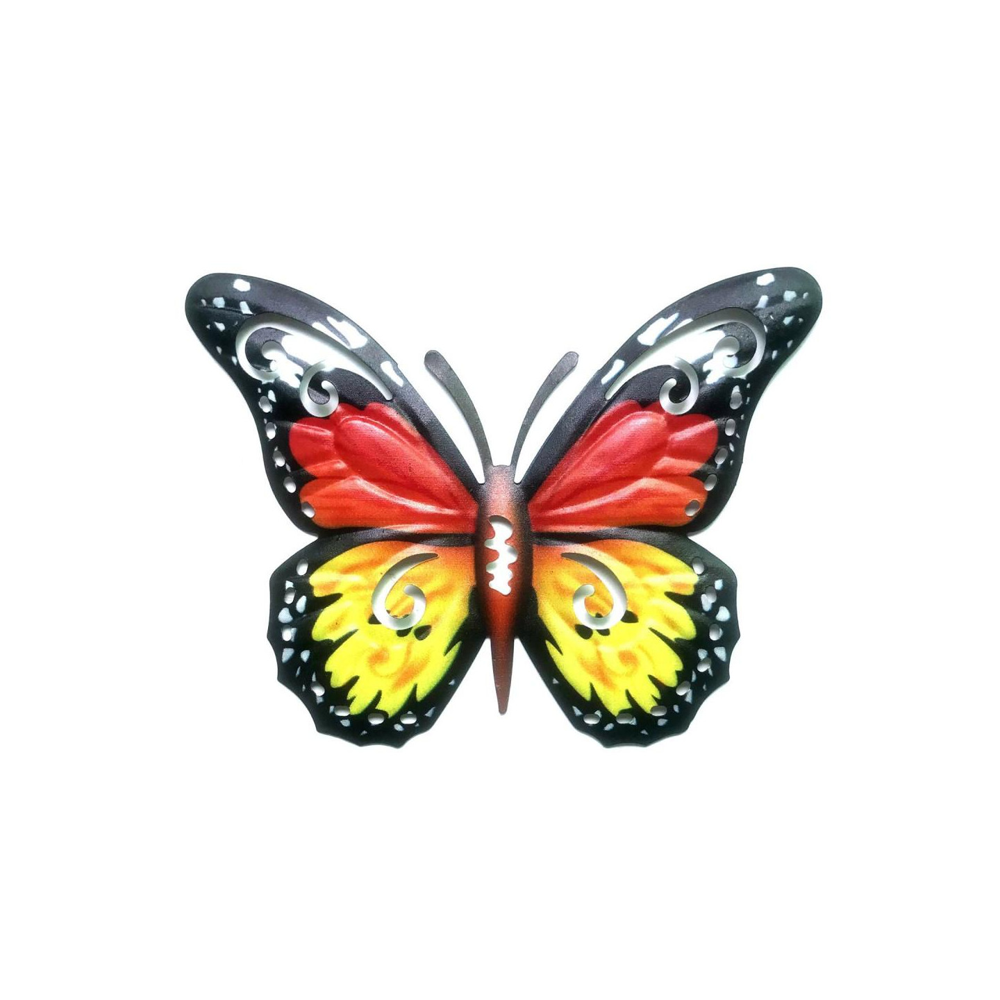 Art 3D Butterfly Wall Hanging Decor Garden Yard Home Ornament - Punainen - Yellow