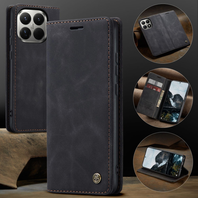 CASEME Retro Wallet Case for Xiaomi 15T Pro - Black
