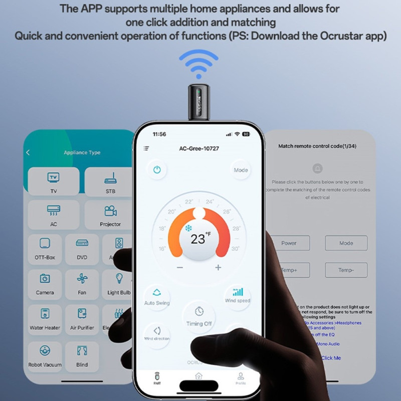 YESIDO USB-C Universal Infrarød Fjernbetjening til Smartphone iOS Android Huawei