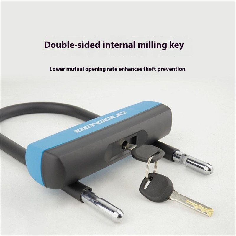 BENGGUO Bicycle Motorcycle Electric Bike U-Shaped Lock Anti-Theft Heavy Duty Steel Lock