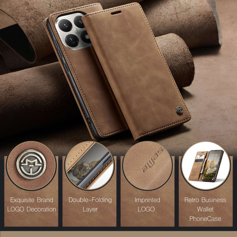 CASEME Retro Lompakkokotelo Xiaomi 15T