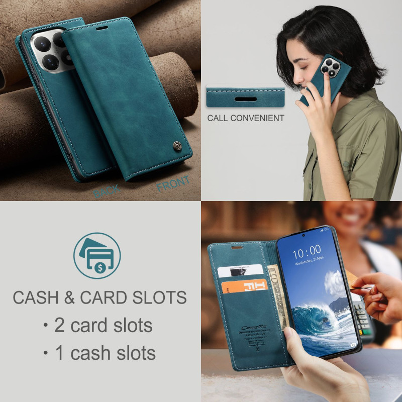 CASEME Retro Wallet Case for Xiaomi 15T - Blue