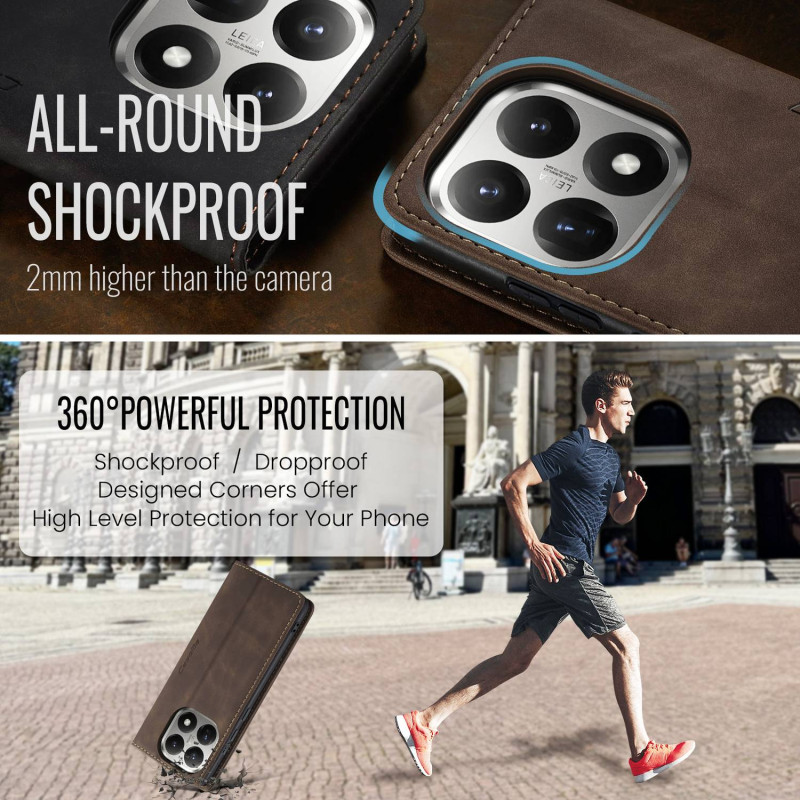 CASEME Retro Lompakkokotelo Xiaomi 15T