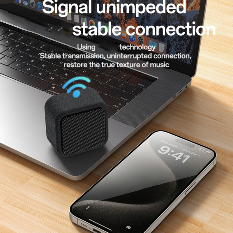 YESIDO Mini Cube TWS Bluetooth-kaiutin, johdollinen, parannettu basso, kannettava subwoofer