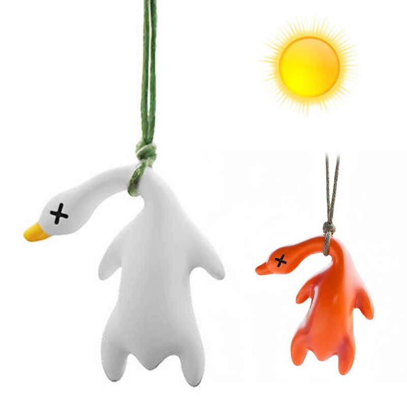 UV Color Changing Roasted Duck Charm 5.5 cm Car Pendant Decoration Rearview Mirror