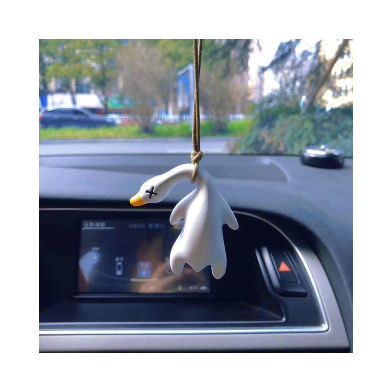 UV Color Changing Roasted Duck Charm 5.5 cm Car Pendant Decoration Rearview Mirror