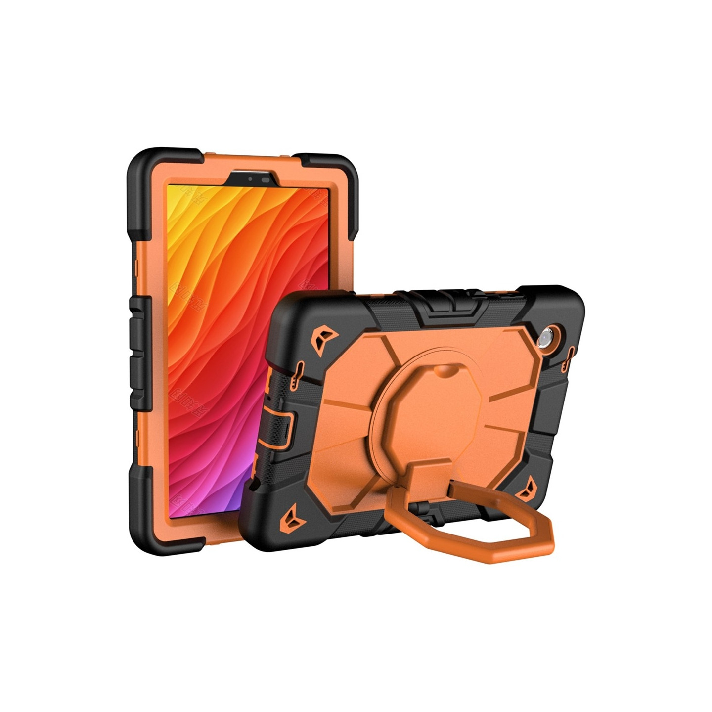 Till Samsung Galaxy Tab A11 Heavy Duty Armor skal Black + Orange