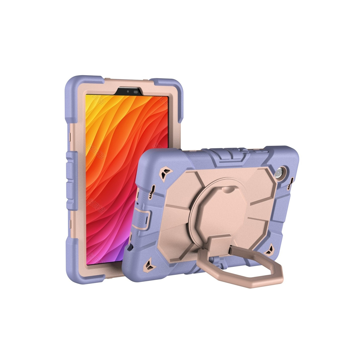 Samsung Galaxy Tab A11 Kuori PC+Silikoni Tablettisuojus Purple + Pink