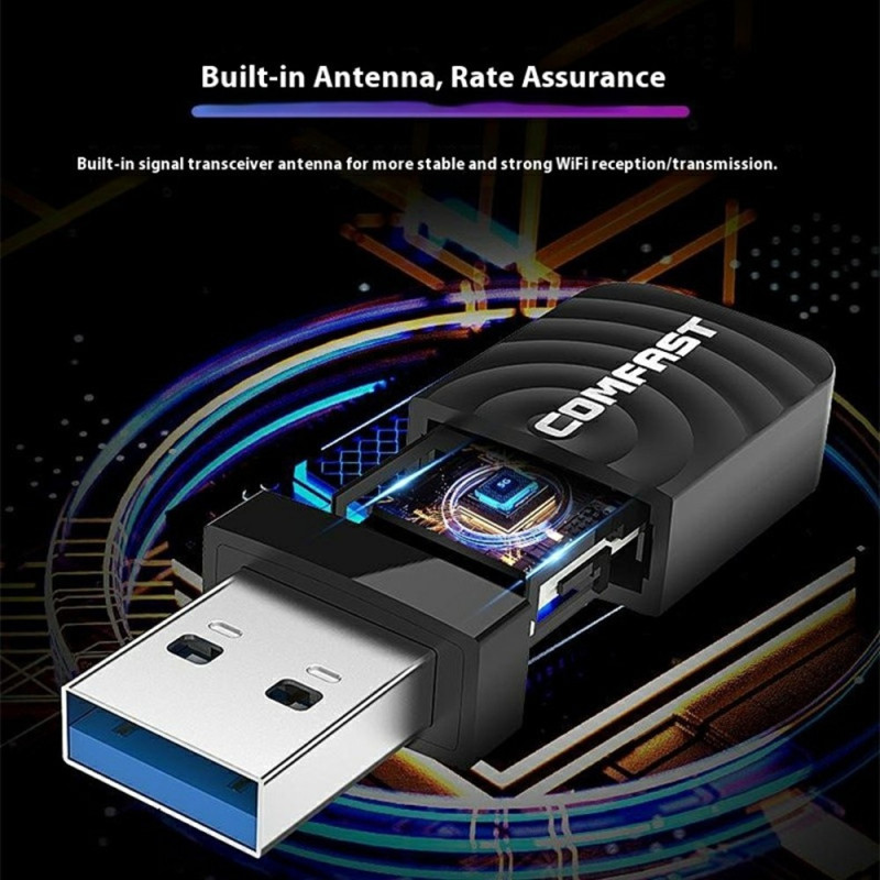 COMFAST Dual Band Gigabit WiFi-adapter 1300 Mbps USB 3.0 trådløst netværkskort
