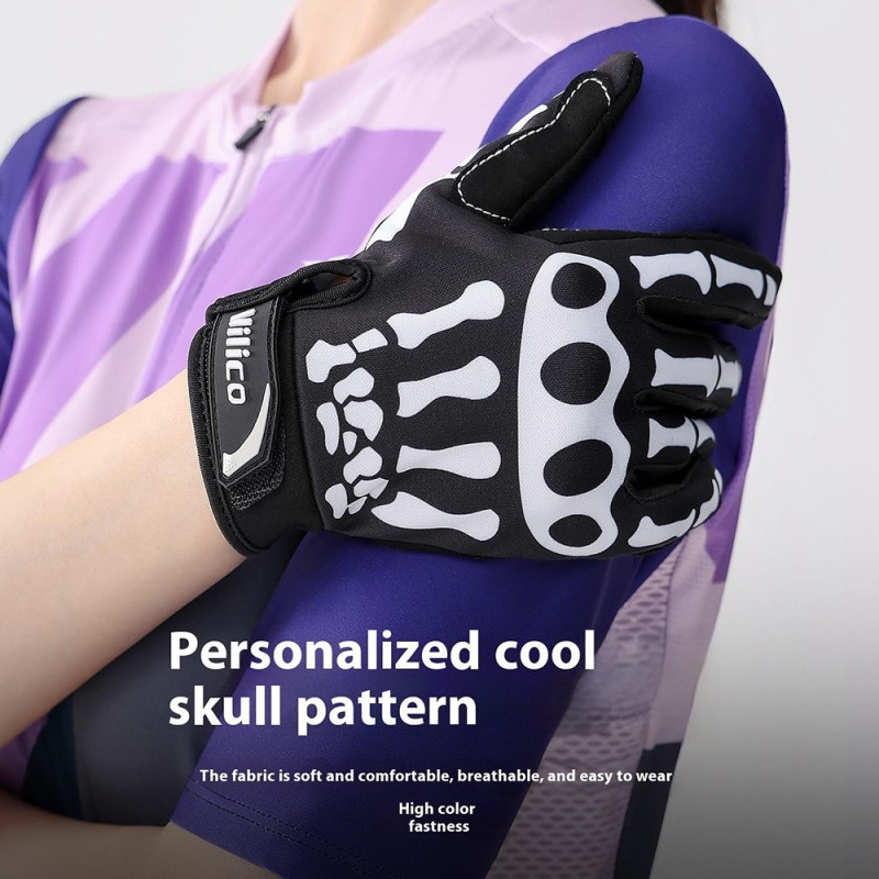 VILICO 1 Par Cykelhandsker Fuld Finger Stødabsorberende Skridsikre Handsker med Touchskærm - M