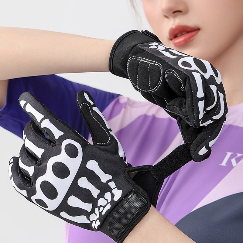 VILICO 1 Pair Cycling Gloves Full Finger Shock Absorbing Non-Slip Touch Screen Gloves - M