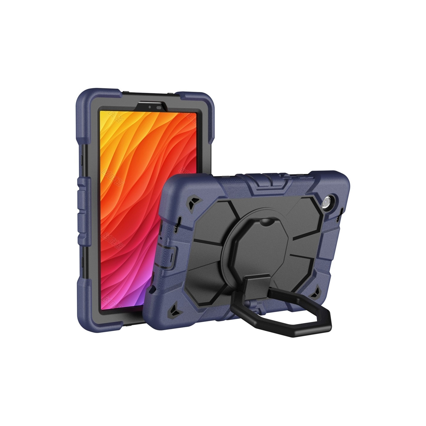 Till Samsung Galaxy Tab A11 Heavy Duty Armor skal Navy Blue + Black