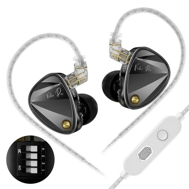 KZ Vader Pro Advanced Dynamic In-Ear-hodetelefoner Balansert lyd med mikrofon