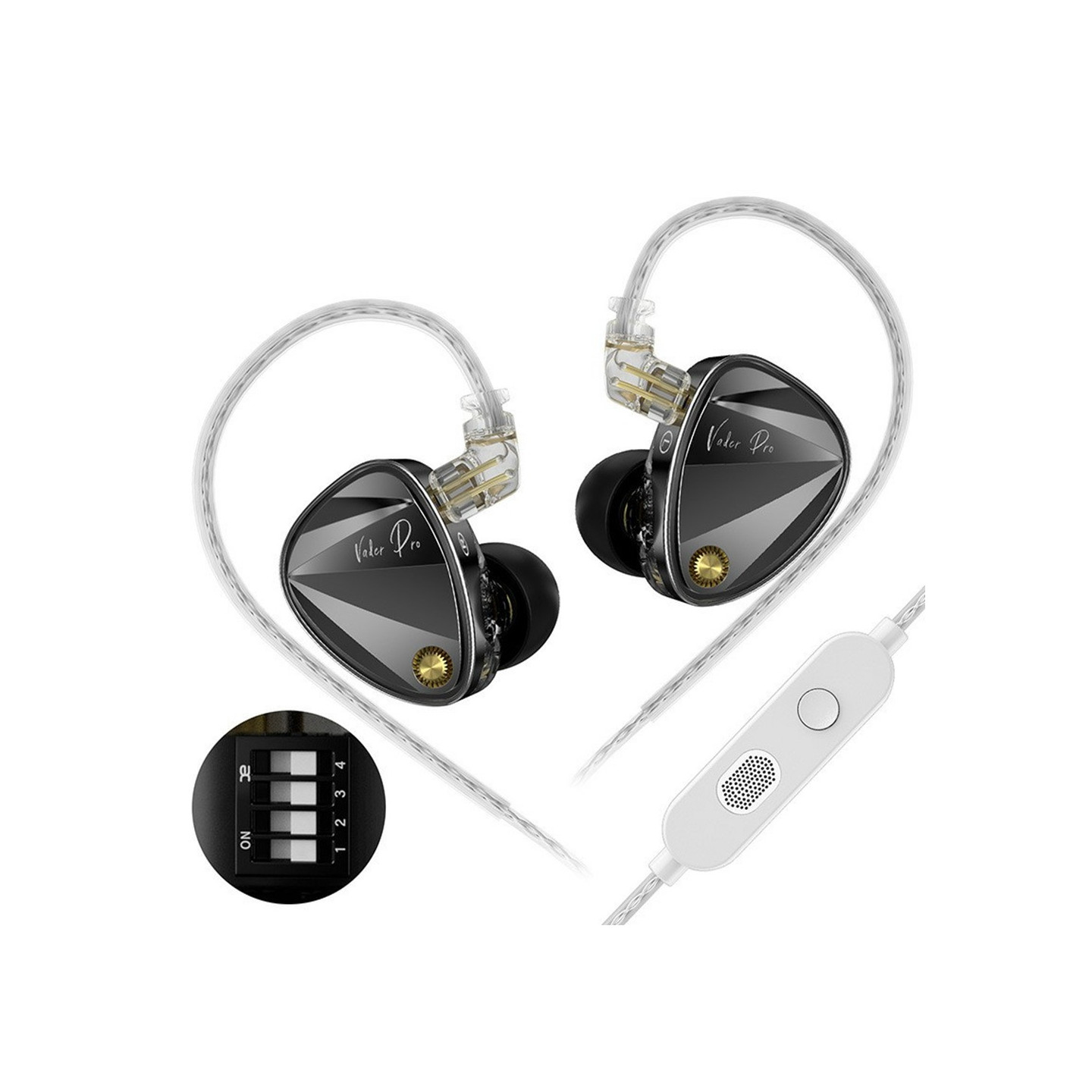 KZ Vader Pro Advanced Dynamic In-Ear Hovedtelefoner Balanceret Lyd med Mikrofon