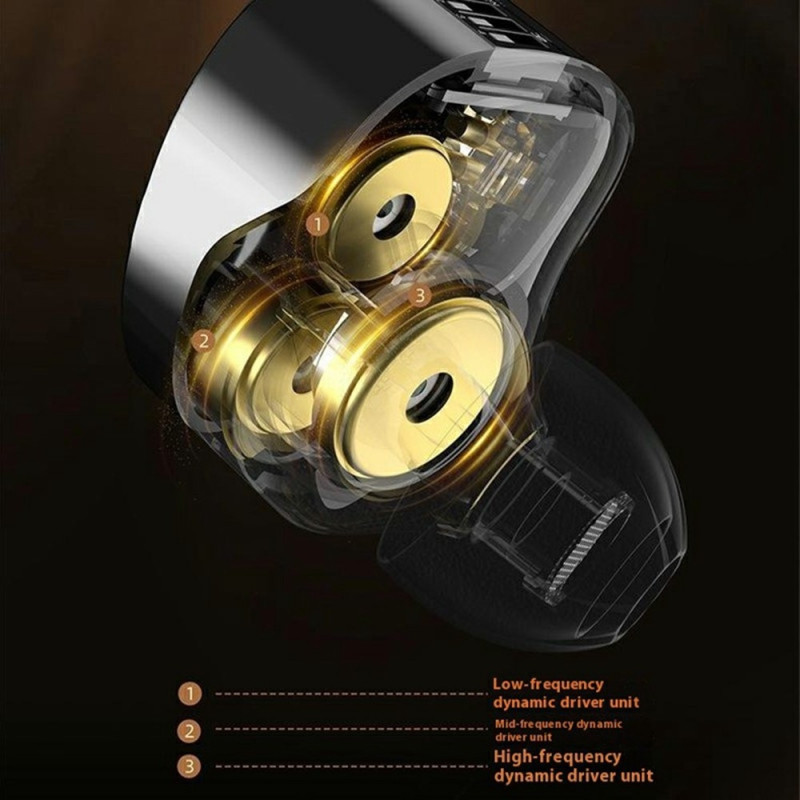 KZ Vader Pro Advanced Dynamic In-Ear-hodetelefoner Balansert lyd med mikrofon