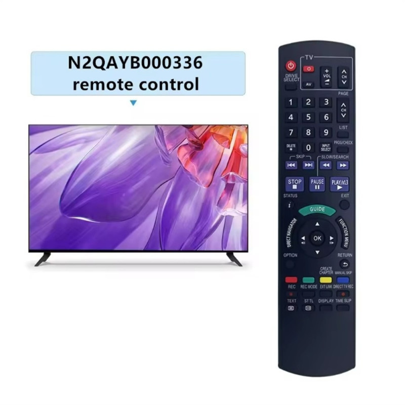Udskiftning af fjernbetjening til N2QAYB000336 til Panasonic Blu-ray DVD-afspiller