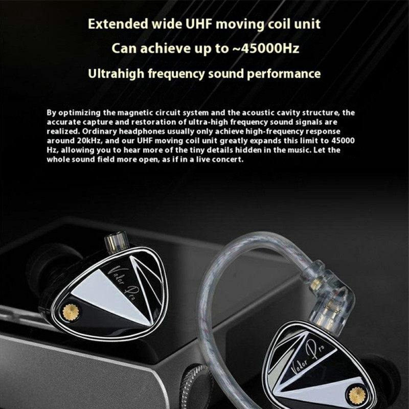 KZ Vader Pro Advanced Dynamic In-Ear-hodetelefoner Balansert lyd med mikrofon