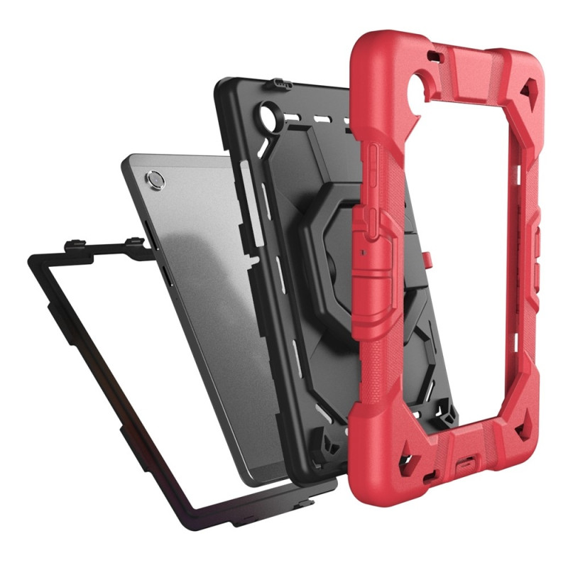 Til Samsung Galaxy Tab A11 Etui PC+Silikone Tablet Cover Red + Black