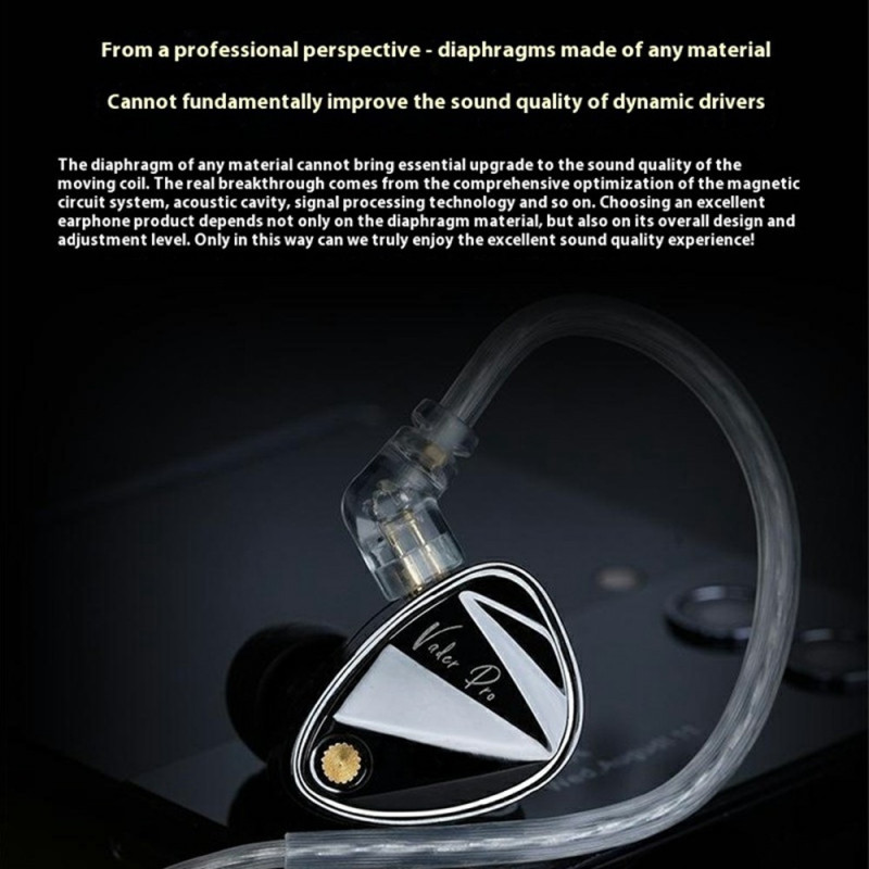 KZ Vader Pro Advanced Dynamic In-Ear-hodetelefoner Balansert lyd med mikrofon