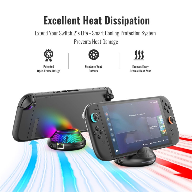 Kompatibel med Nintendo Switch 2 TV-docka videokonverterare Gigabit Ethernet