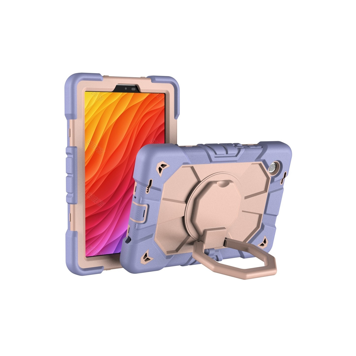 Till Samsung Galaxy Tab A11+ Heavy Duty Armor skal Purple + Pink