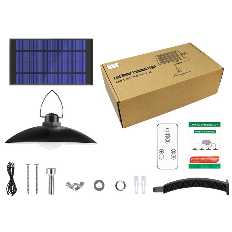 A2 35 LED soldriven hänglampa enkel lampa vattentät fjärrkontroll utomhusbruk