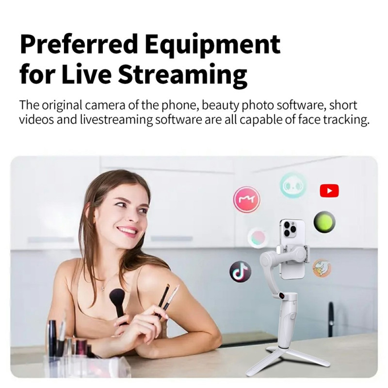 Shake-free gimbal 3 axes Smartphones Face Tracking Timelapse Photography App