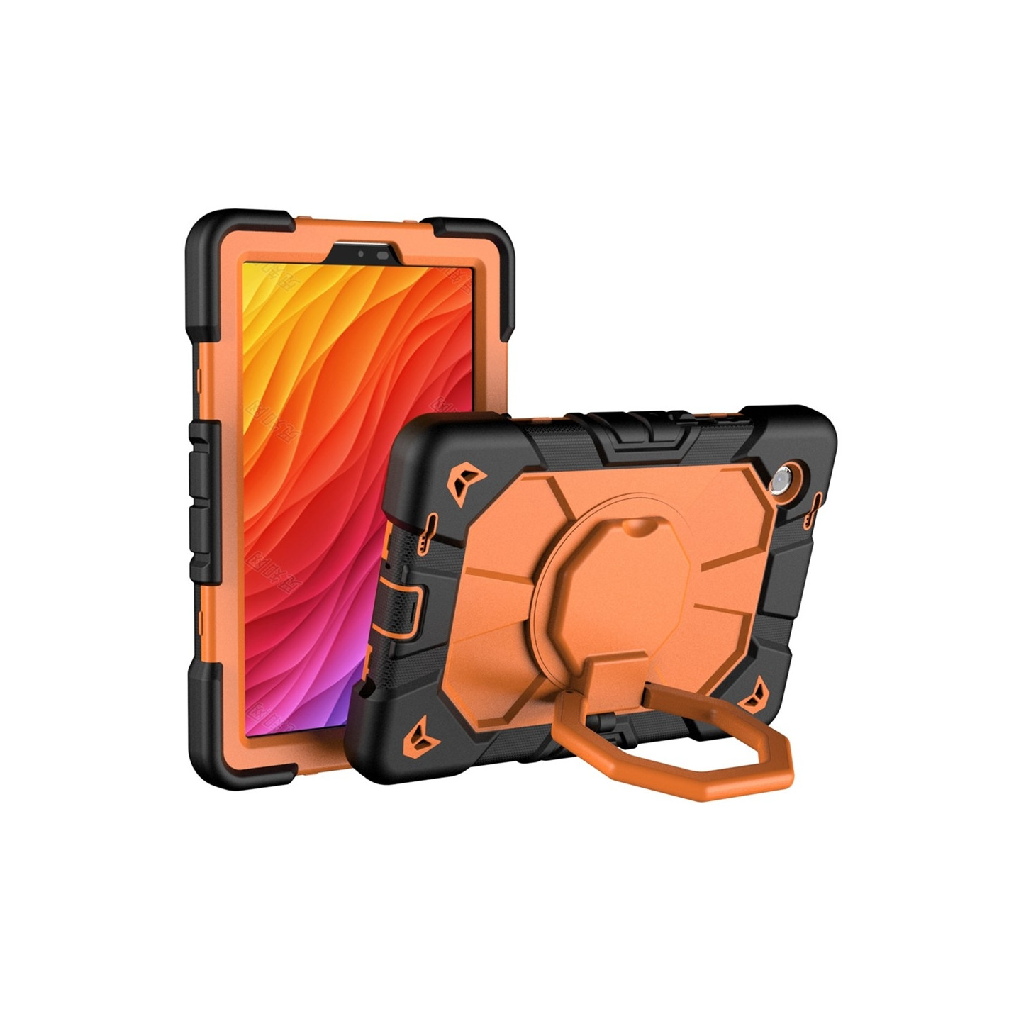 Til Samsung Galaxy Tab A11+ Etui PC+Silikone Tablet Cover Black + Orange