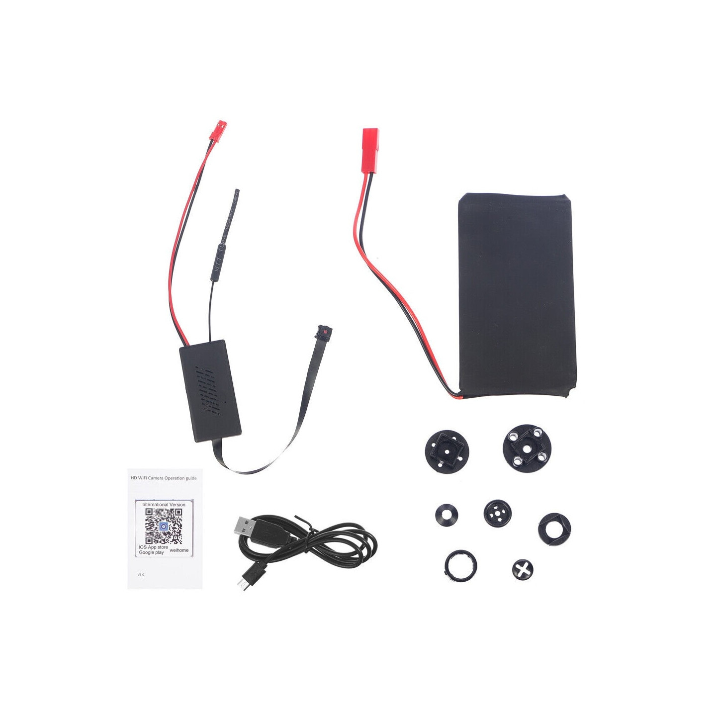 Valvontakamera Langaton WiFi Mini Kamera Liiketunnistus HD 1080P DIY-painike