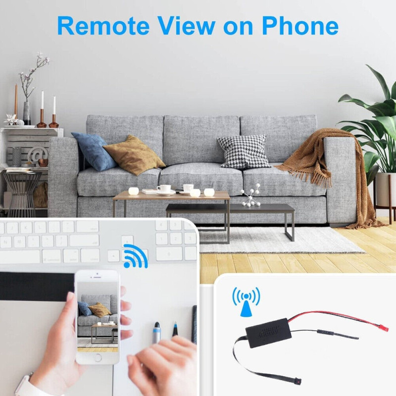 Övervakningskamera Trådlös WiFi Minikamera Rörelsedetektering HD 1080P DIY-knapp