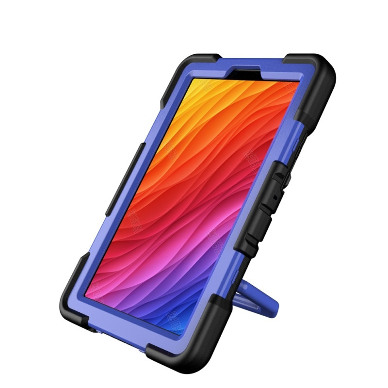 For Samsung Galaxy Tab A11+ Case PC+Silicone Tablet Cover with Rotating Kickstand Black + Blue
