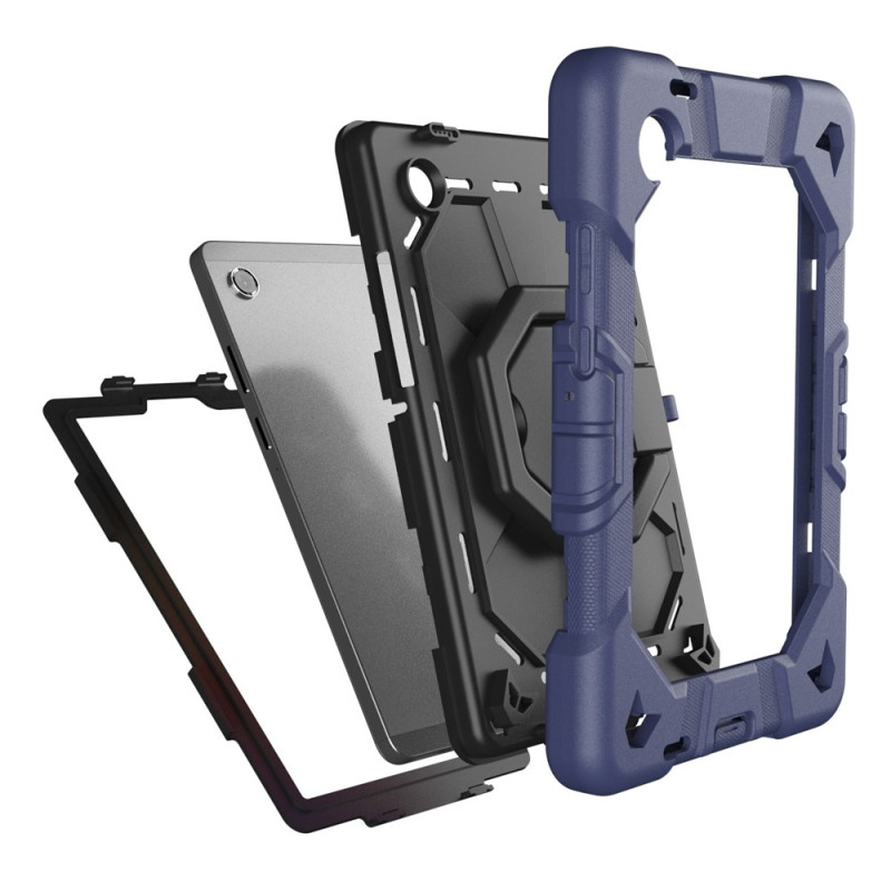 Til Samsung Galaxy Tab A11+ Kraftig rustningsveske Nettbrettveske Navy Blue + Black