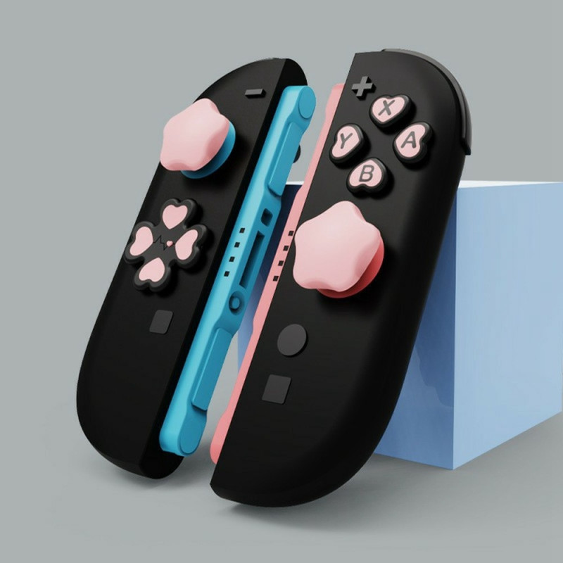 Kompatibelt med Nintendo Switch 2 7st D-pad knapp ABXY Klistermärke - rosa + vit