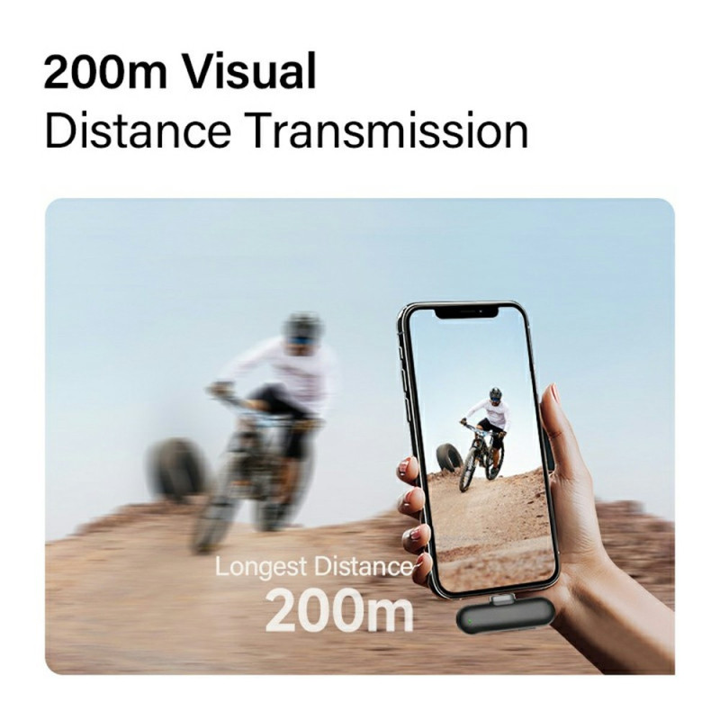 Mikrofoni iPhone 15/16/Android-laitteelle, melunvaimennus, Lavalier USB-C -vastaanotin