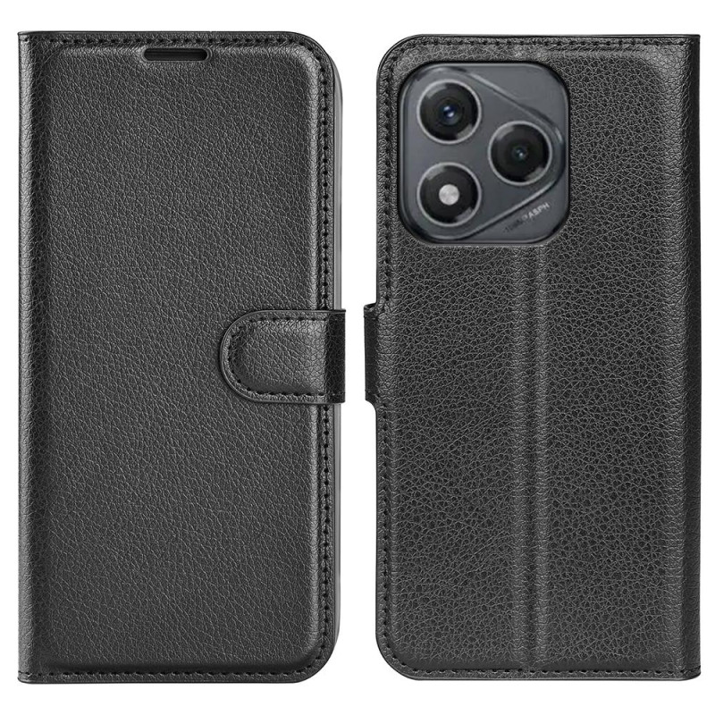 För Honor 400 Smart 5G Fodral Litchi Textur Plånboks Telefonfodral Svart