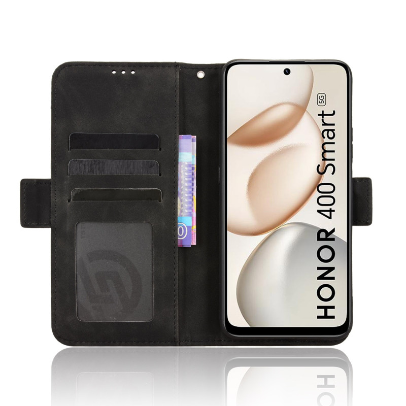 För Honor 400 Smart 5G Fodral Plånboksfodral Skal Telefonfodral Extra Kort - Svart