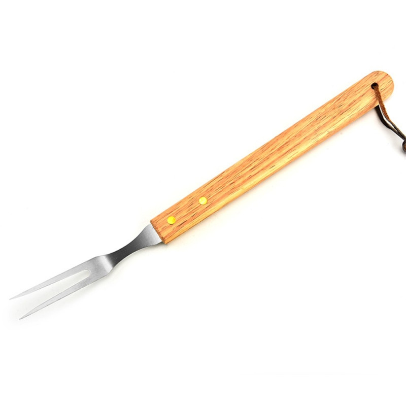 10 stk./sæt BBQ Grilltilbehør Grillsæt Træhåndtag Bæretaske Grillværktøj