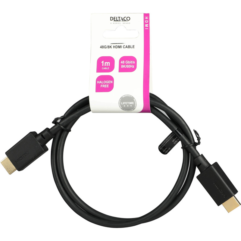 Ultrahøyhastighets HDMI-kabel 1m eARC QMS 8K 60Hz 4K 120Hz LSZH