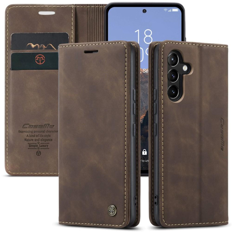 CASEME Retro Wallet Case for Samsung Galaxy A54 - Coffee