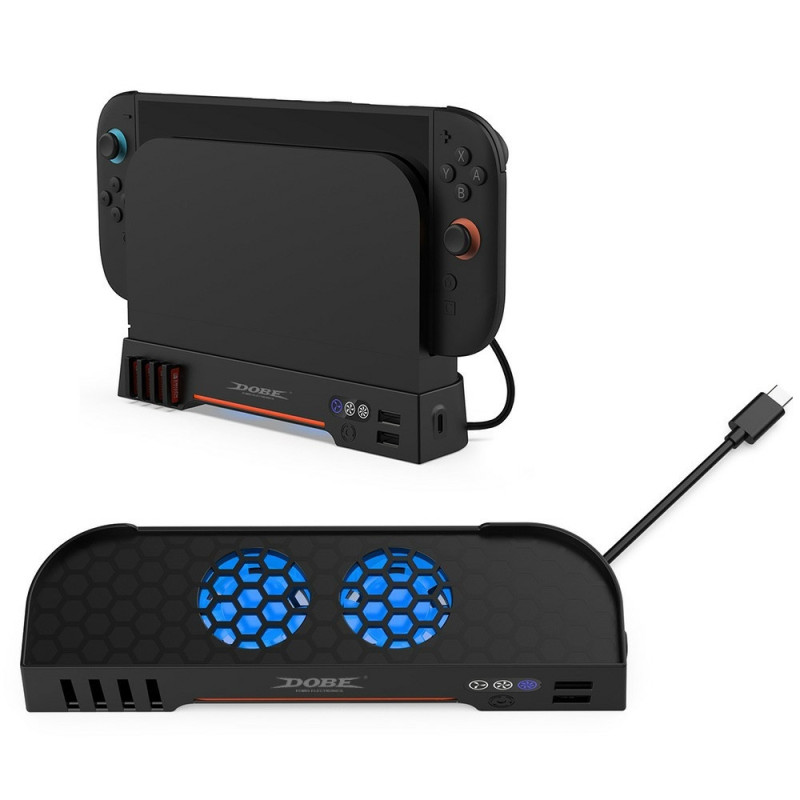 DOBE Kompatibel med Nintendo Switch 2 Varmeavledende Stativ Dobbel Vifte RGB