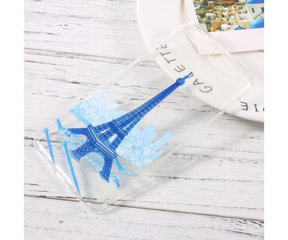 Huawei P10 Soft Gel TPU skal - Blue Eiffel Tower