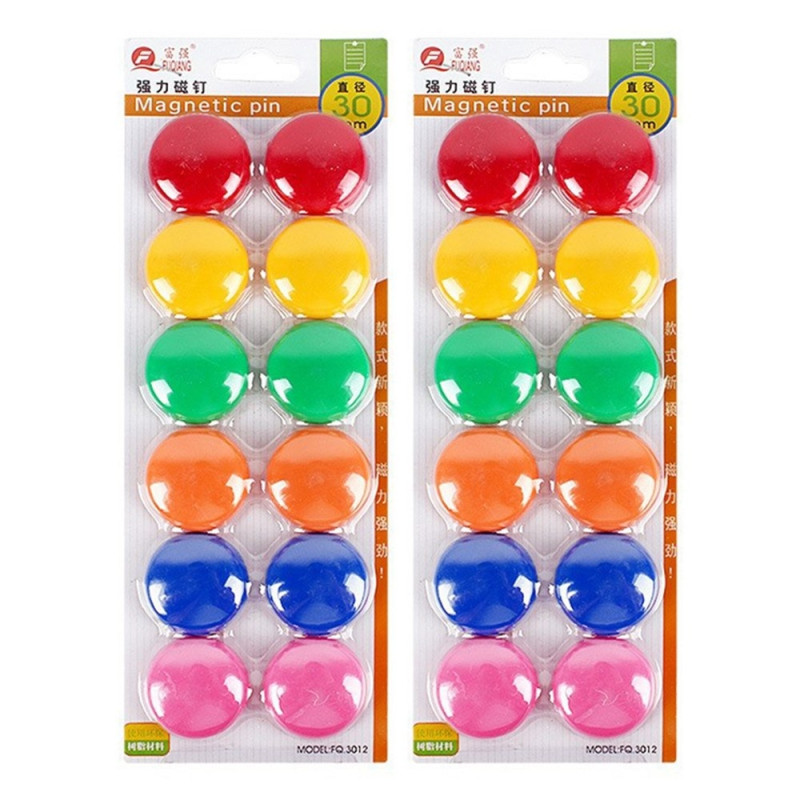 24pcs 30mm Colorful Round Magnets Whiteboard Strong Magnetic Buttons